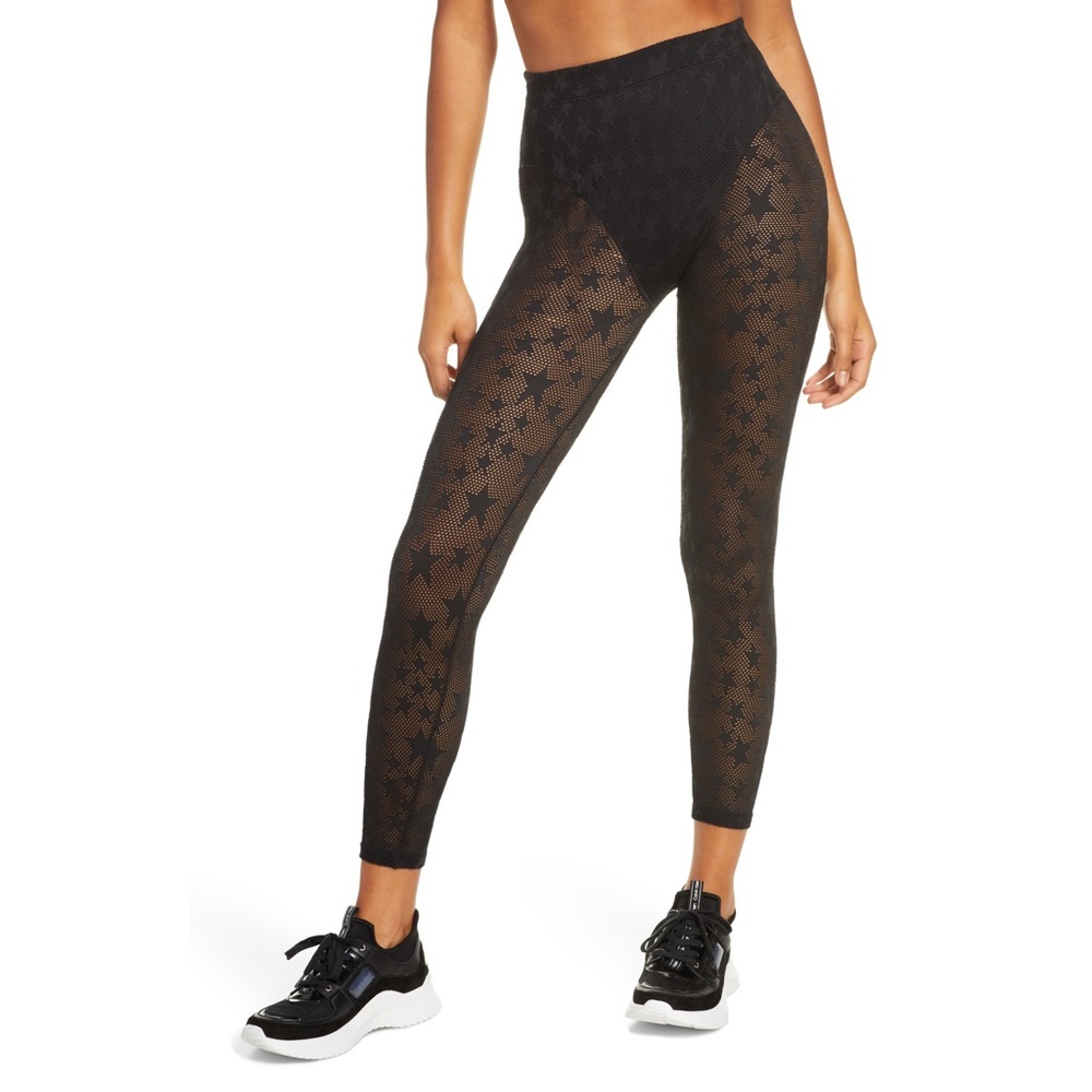 Adam Selman French Cut Star Leggings Black Medium